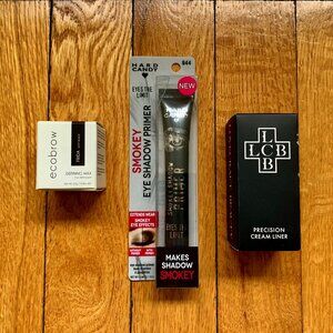 (NEW) LCB Meridian liquid eyeliner/Hard candy smoky eyeshadow primer/Ecobrow Wax